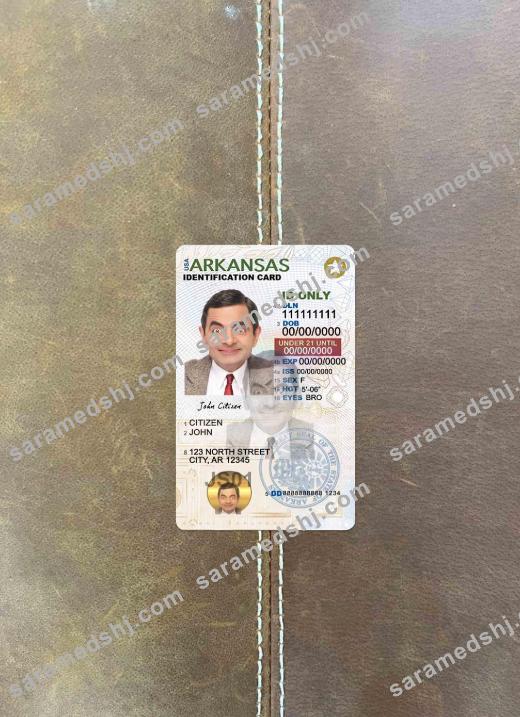 USA Arkansas ID card under 21 photolook FRONT